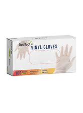 OptiTect Powder Free Vinyl Gloves Large in a box of 100 for safe and hygienic use